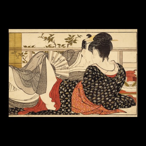 Kitagawa Utamaro :: Lovers in an upstairs room :: 1788